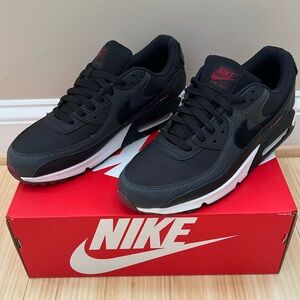 Mens Nike Air Max 90 Black Anthracite Team Red Size 10.5
